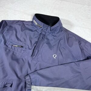 Illuminate Blue Cycling Reflective Q Graphic 1/4 Zip Jacket Mens Large Running